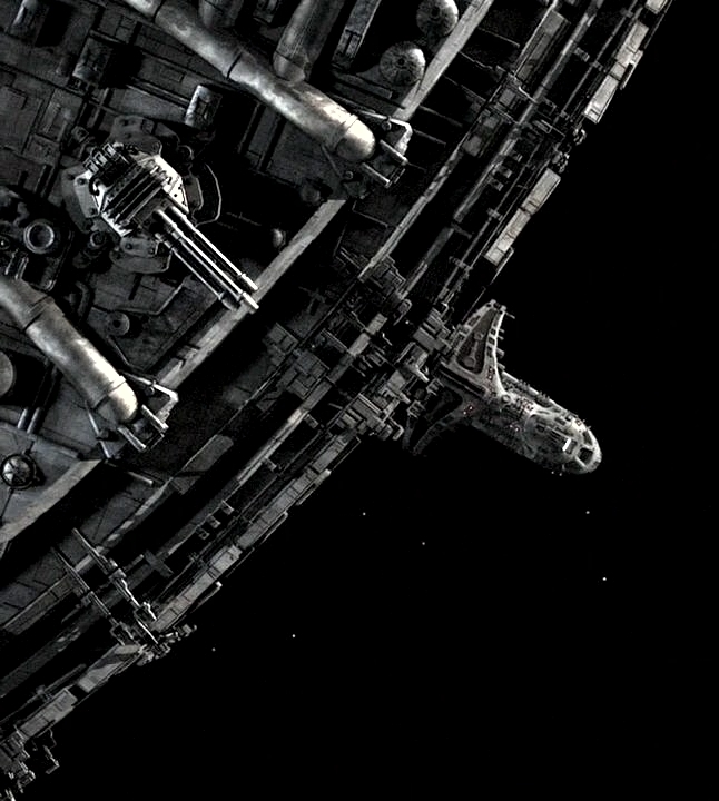 Das Shuttle dockt an der Antriebsleiste an