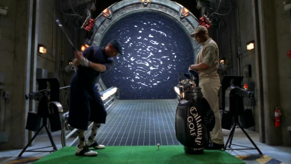 Jack und Teal'c schießen die Golfbälle nach Alaris.