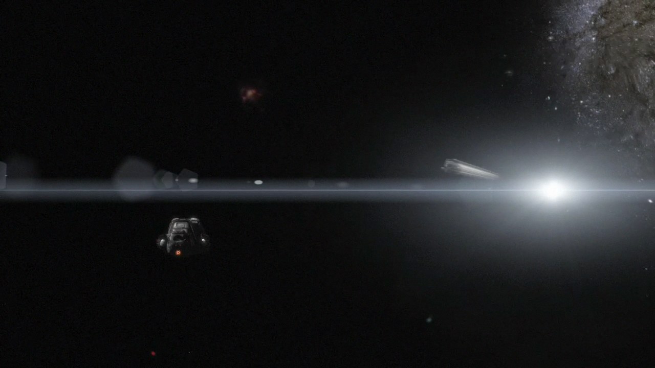 Ein Raumschiff der Nakai fällt aus dem FTL