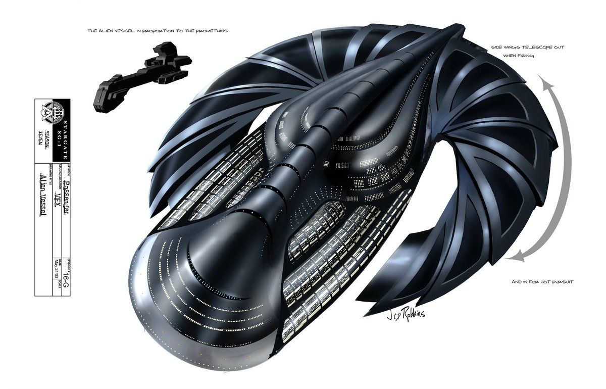Konzeptzeichnung des Raumschiffes mit der Prometheus