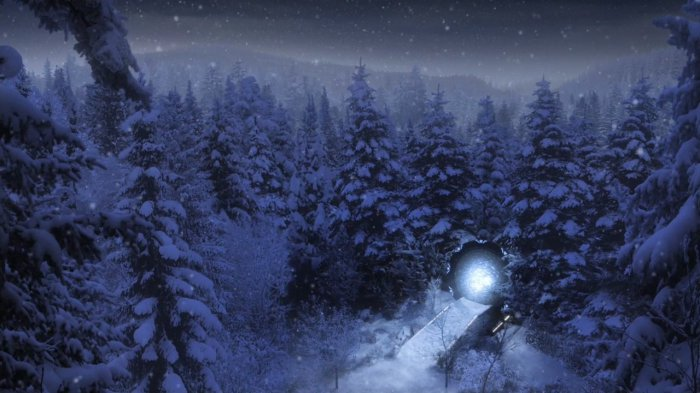 Der schneebedeckte Wald