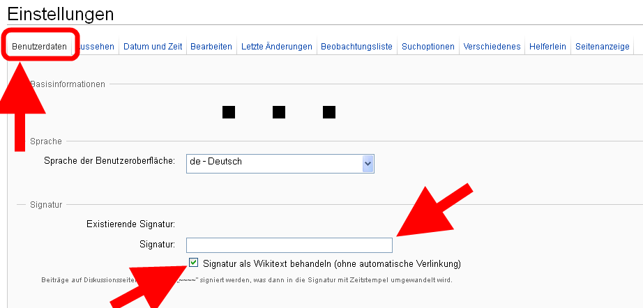 Die nötigen Einstellungen, die benötigten Buttons sind markiert