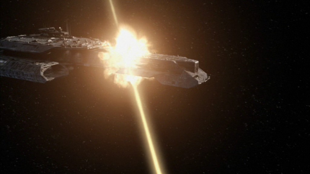 Die Odyssey wird getroffen. Animation