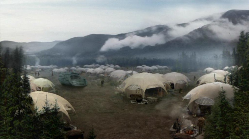 Das Dorf der Athosianer auf dem Festland von Lantia