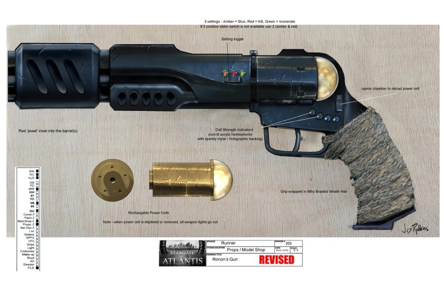 Produktionszeichnung der Waffe
