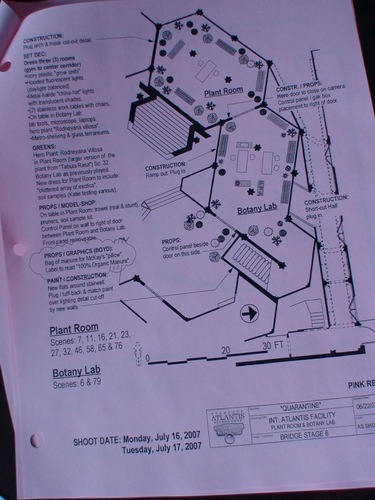Plan vom Botanik Labor