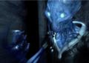 Ein Alien mit einem Kommunikationsstein