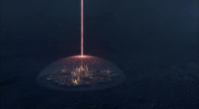 Der Laser wird durch das Wasser kaum abgeschwächt.