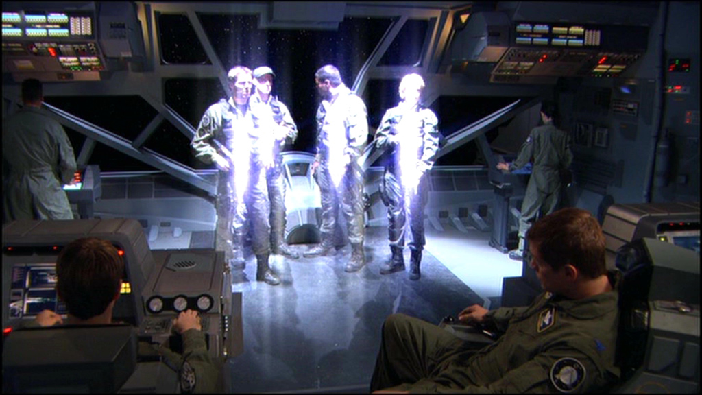 SG-1 wird auf die Odyssey gebeamt.