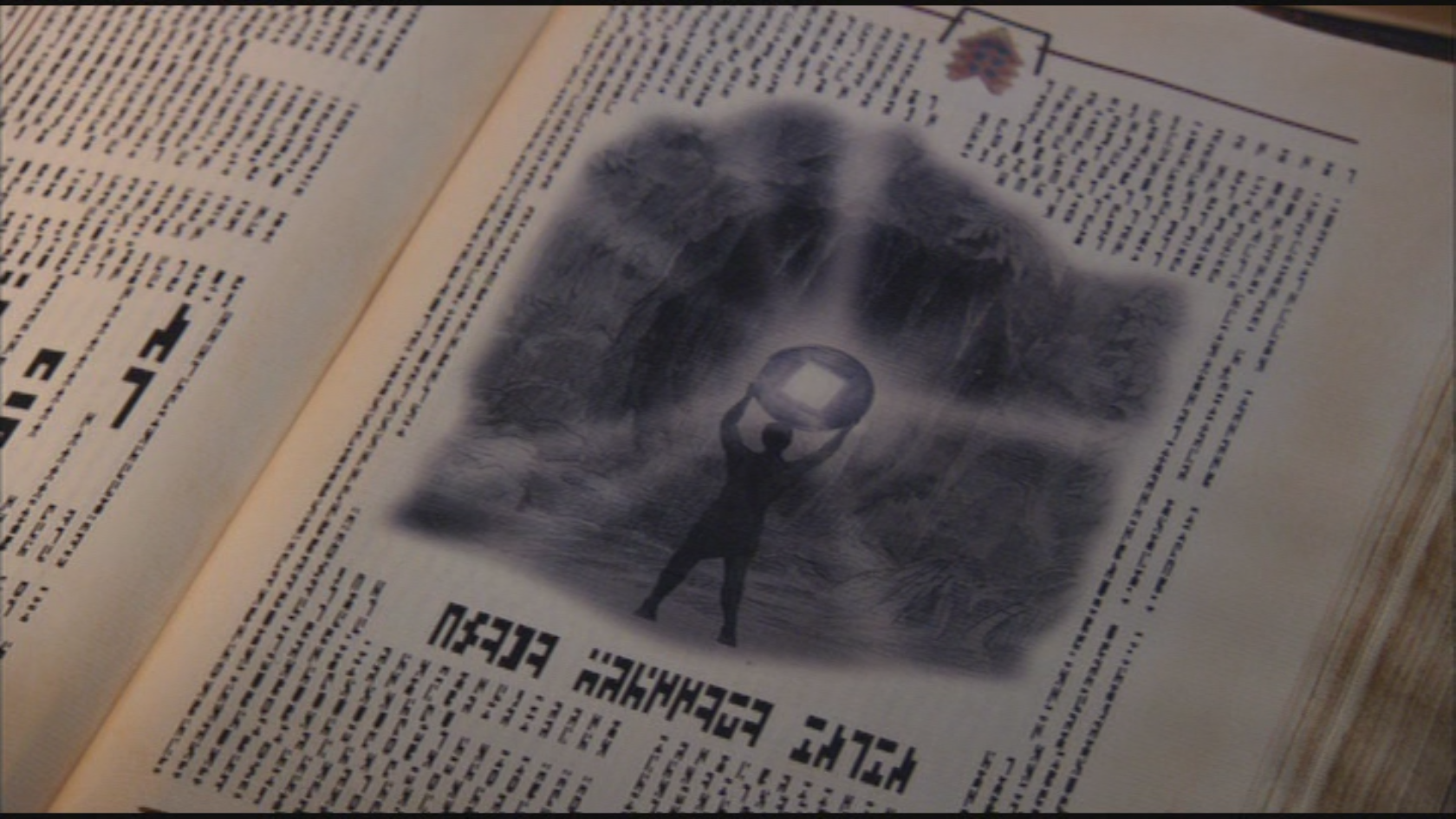 Der Clava Thessara Infinitas ist in einem Buch abgebildet.