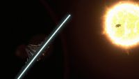 Die Destiny vor dem Stern
