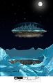 Frühe Konzeptzeichnung von Atlantis' Abflug von der Erde