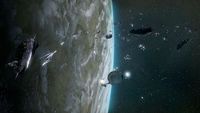 Der Puddle Jumper im Orbit um Doranda