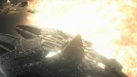 Drei Ha'tak der Luzianer-Allianz werden von der Explosion des Planeten, auf dem sich die Ikarus-Basis befindet, zerstört.