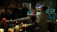 Teal'c liegt auf der Krankenstation, als er das Ritual von M'al Sharran durchführt.