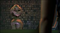 Hermiod untersucht den Quellcode des Wraith-Computervirus.