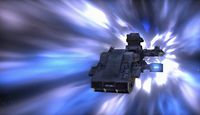 Die Prometheus fliegt im Hyperraum.