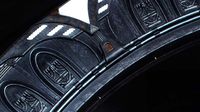 Rückwärtige Ansicht des Stargates mit Verzierungen