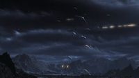 Todesgleiter und ein Truppentransporter greifen den Planeten an.